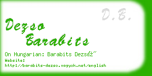 dezso barabits business card